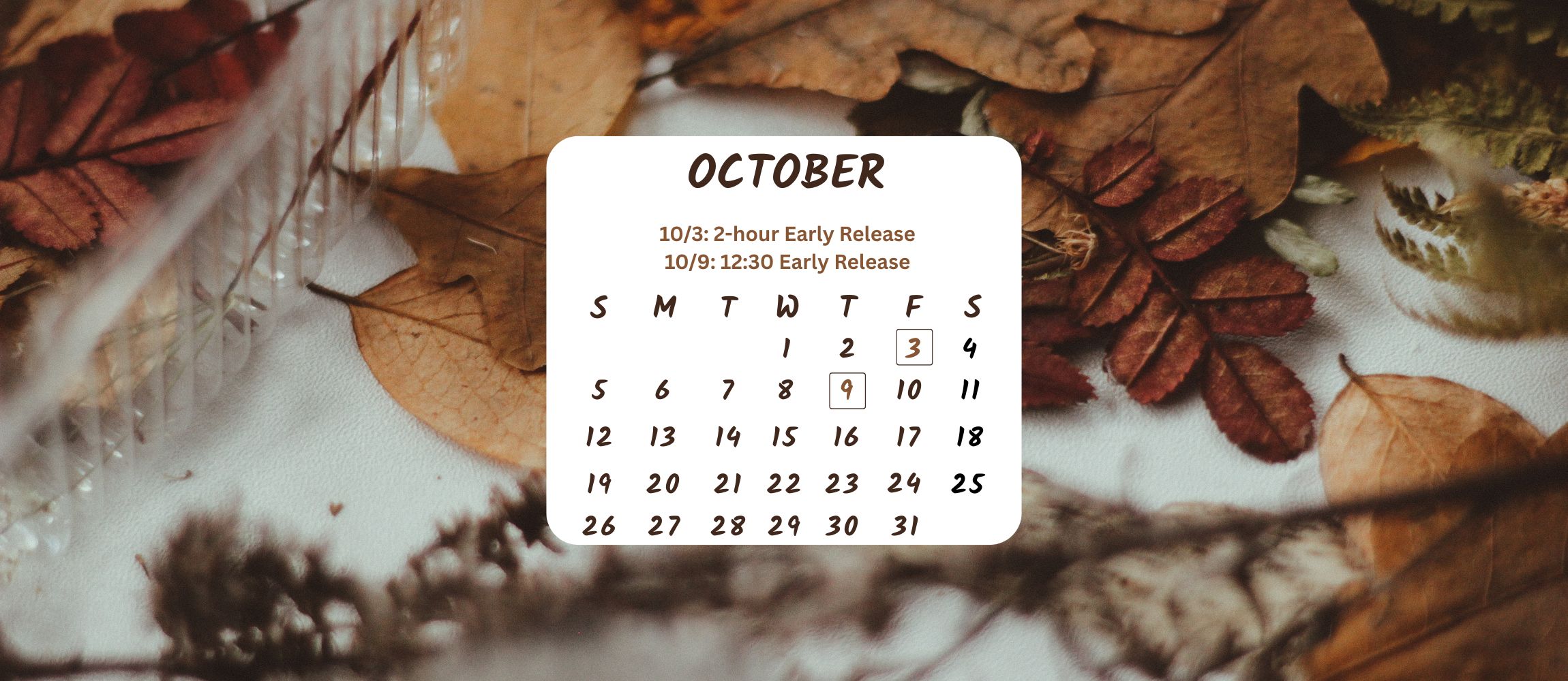 October Early Release Information