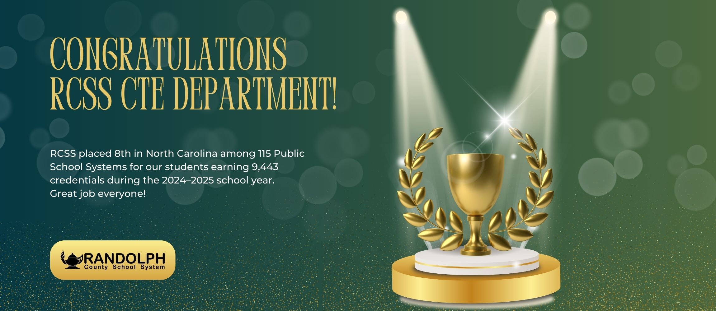 RCSS placed 8th in North Carolina among 115 Public School Systems for our students earning 9,443 credentials during the 2024–2025 school year. Great job everyone!