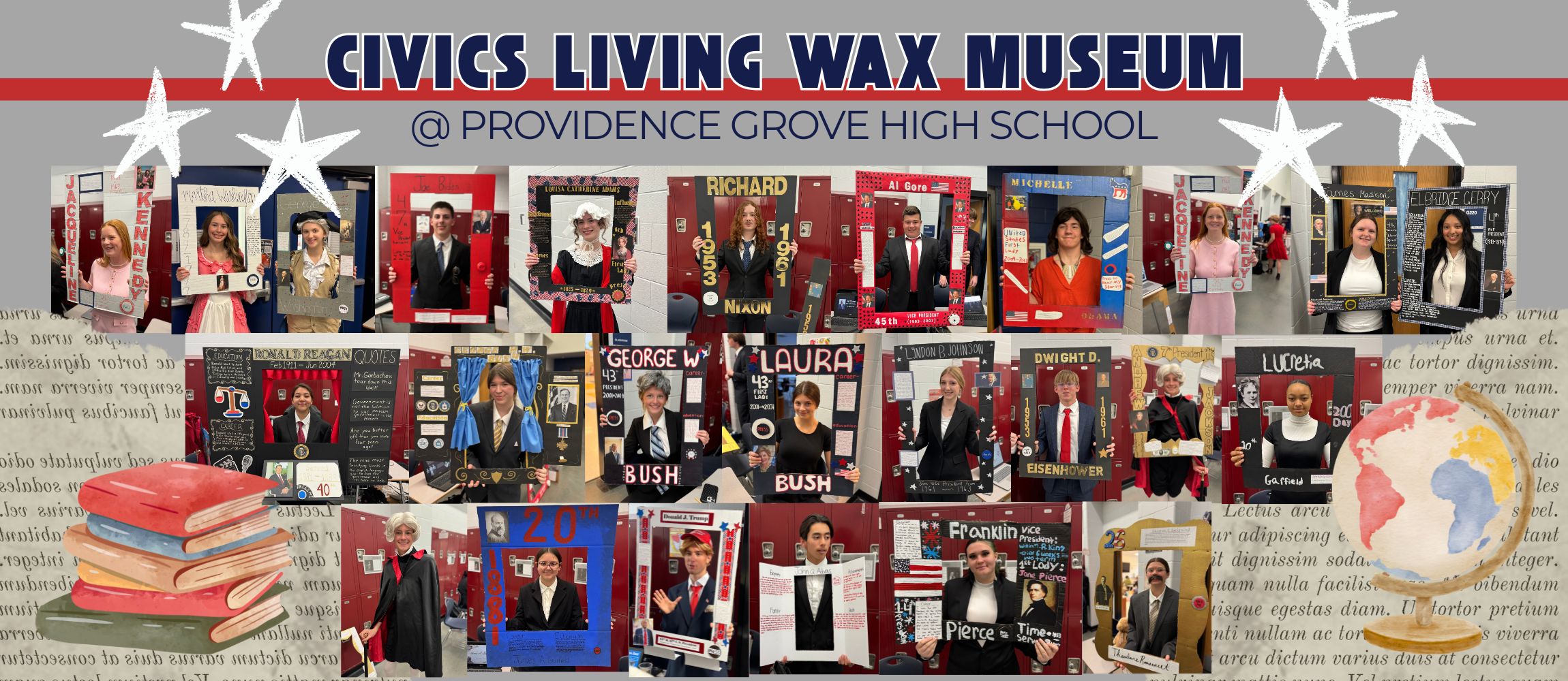 99.	Executive Branch Comes to Life at Providence Grove High School’s Living Wax Museum