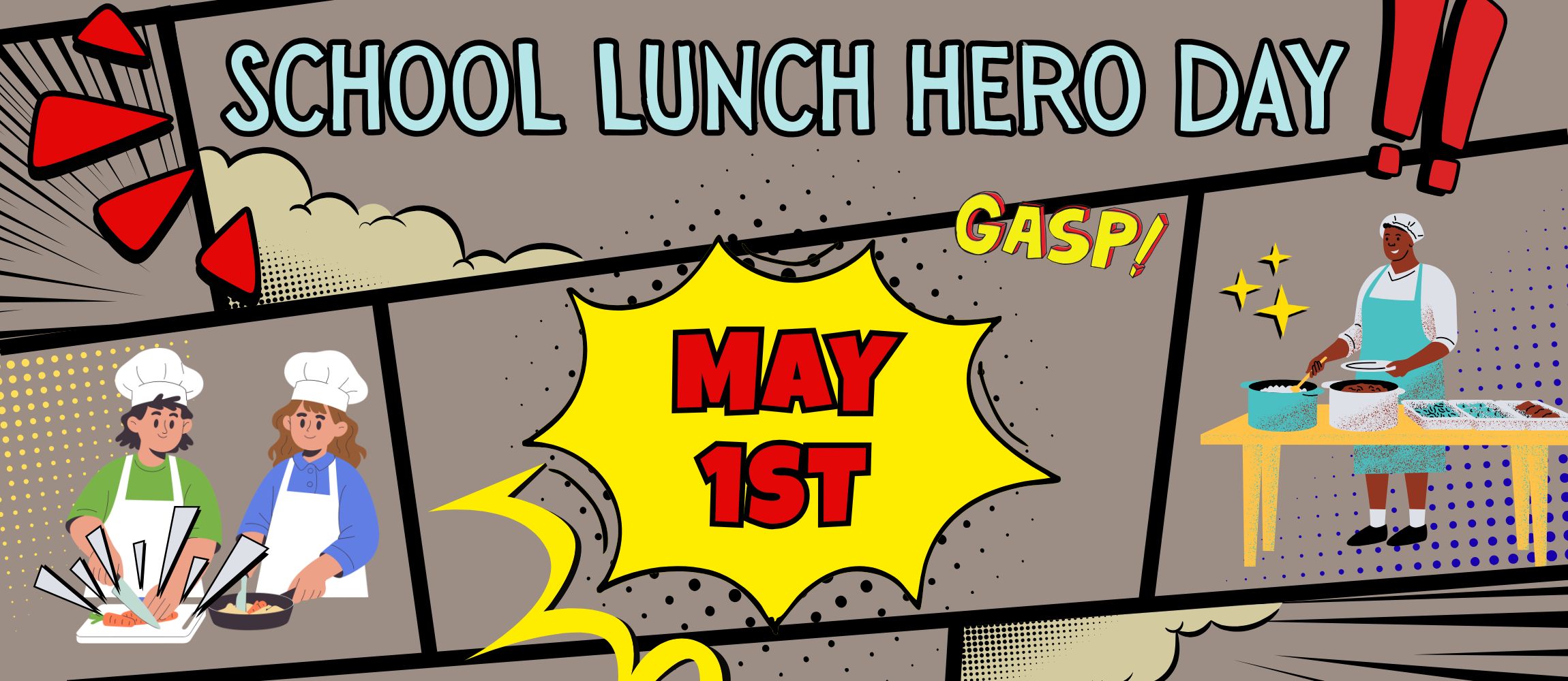 🦸‍♀️🦸‍♂️ Lunch Heroes to the rescue! 🍎🥪 On May 1, we celebrate the amazing cafeteria teams who power our students with kindness, care, and great meals every day. 💥  Thank you for being everyday superheroes! ❤️ #LunchHeroDay #SchoolSuperheroes