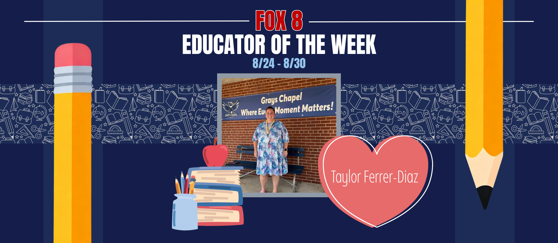 Congratulations to Taylor Ferrer-Diaz on being recognized as Fox 8’s first Educator of the Week for the 2026-2027 school year!  Be sure to check out her feature at https://myfox8.com/educator-of-the-week.