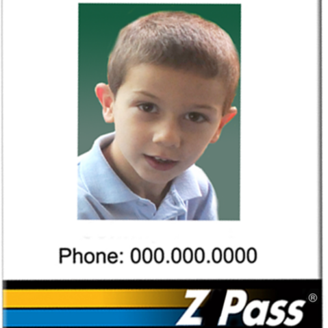A student ID card with the label 'z-pass' displayed prominently.
