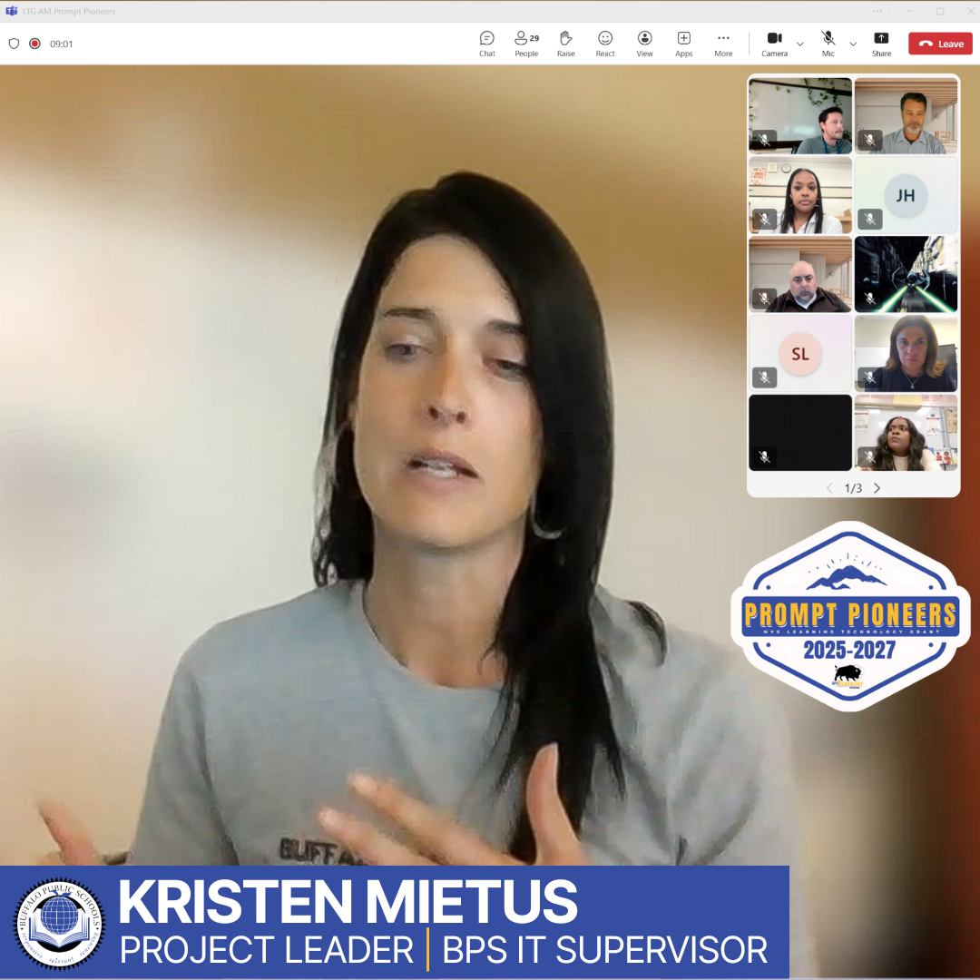 Kristen Mietus project leader BPS IT Supervisor spearking in virtual meeting