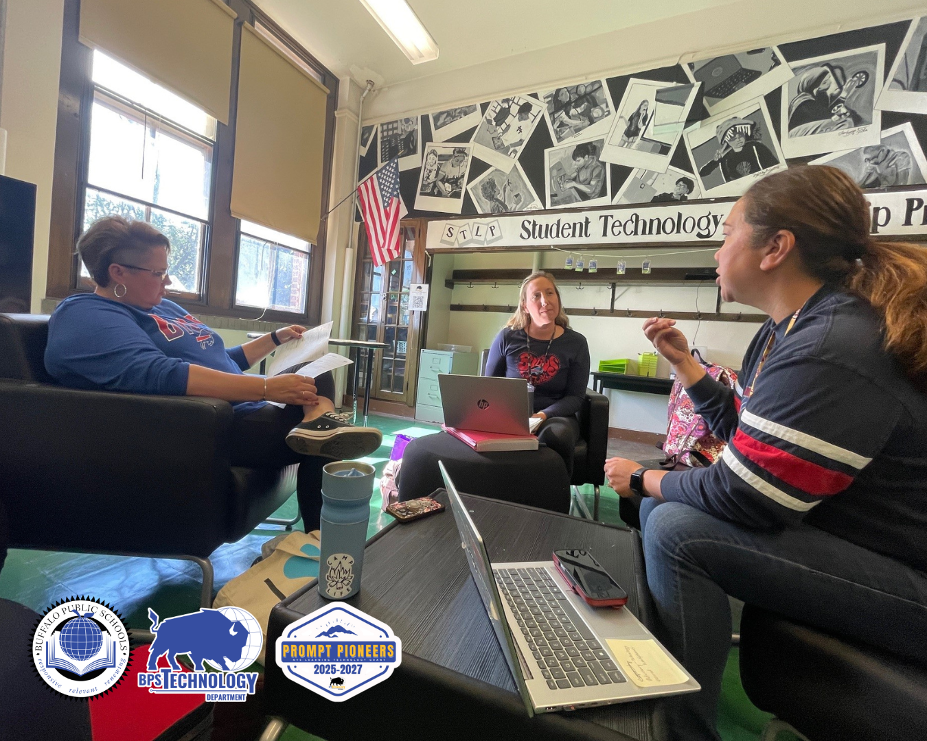 2 teachers and a coach in deep discussion