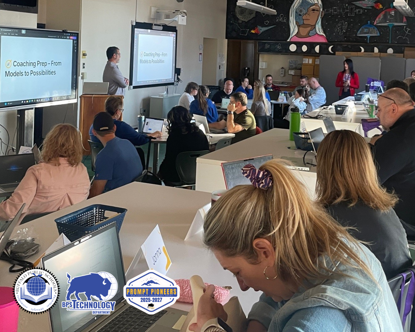 Jerimiah fink teaching a class of teachers