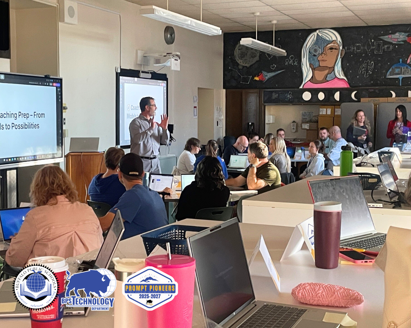 Jerimiah fink teaching a class of teachers