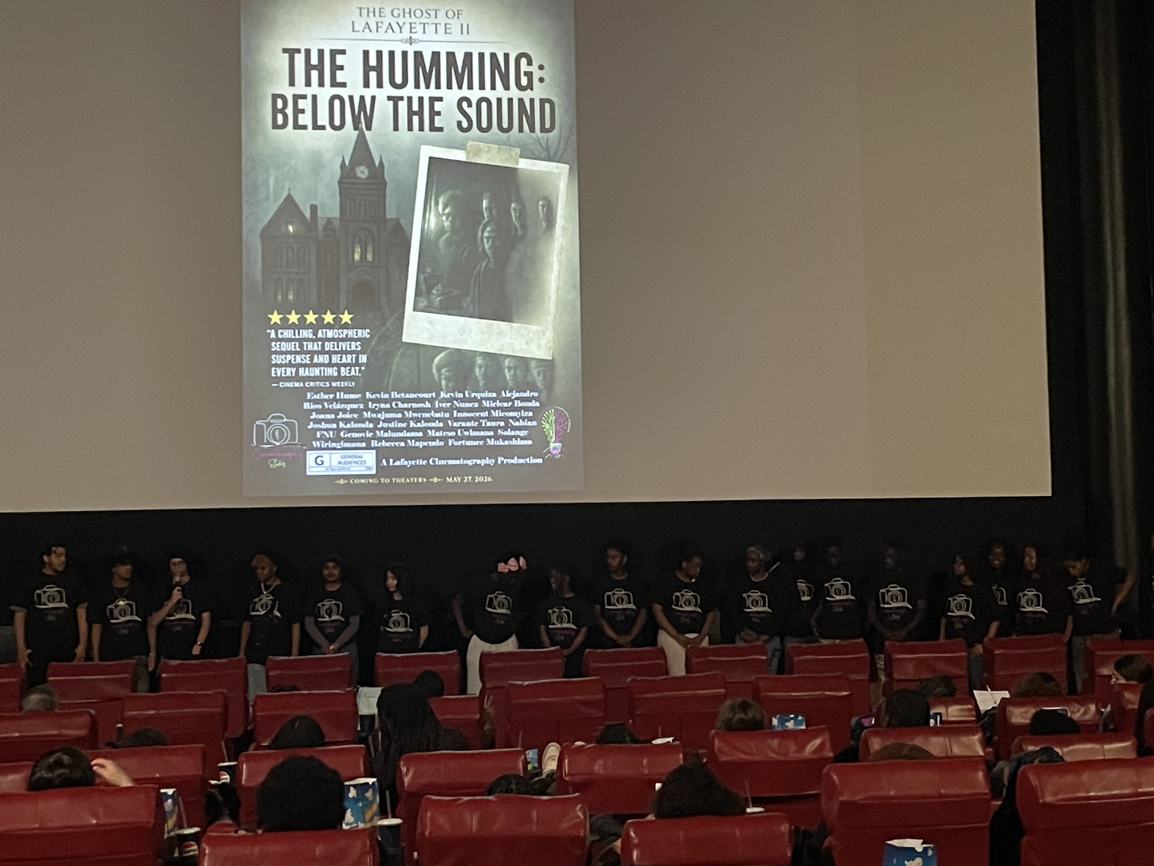 Students pressenting their film