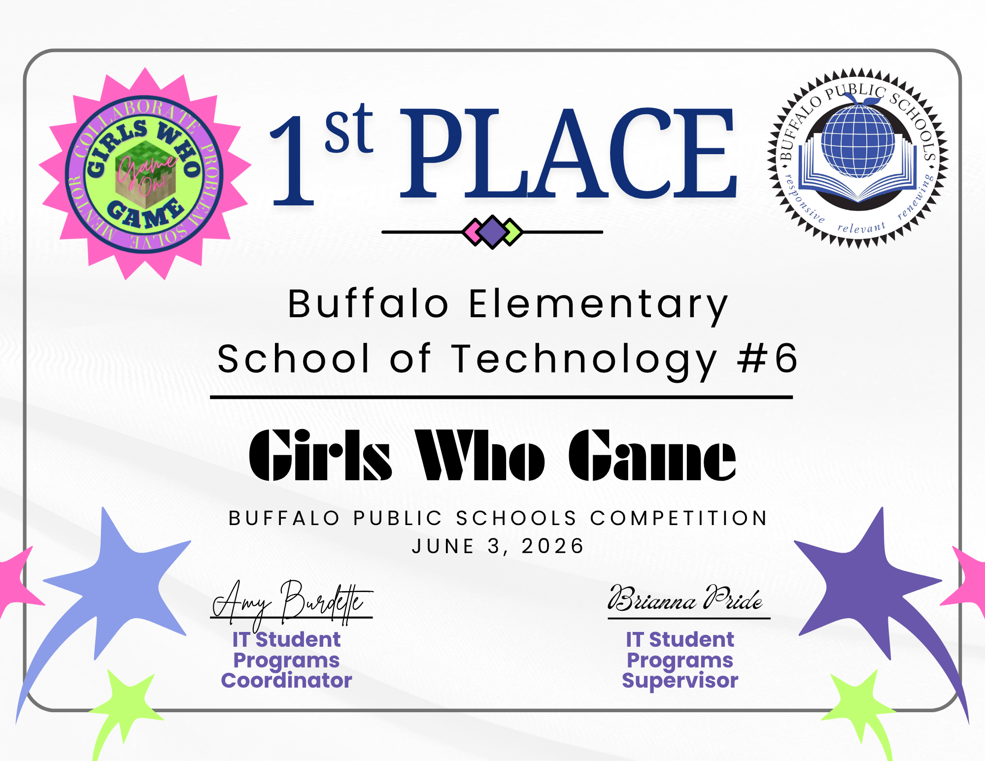 BPS Award Certificate