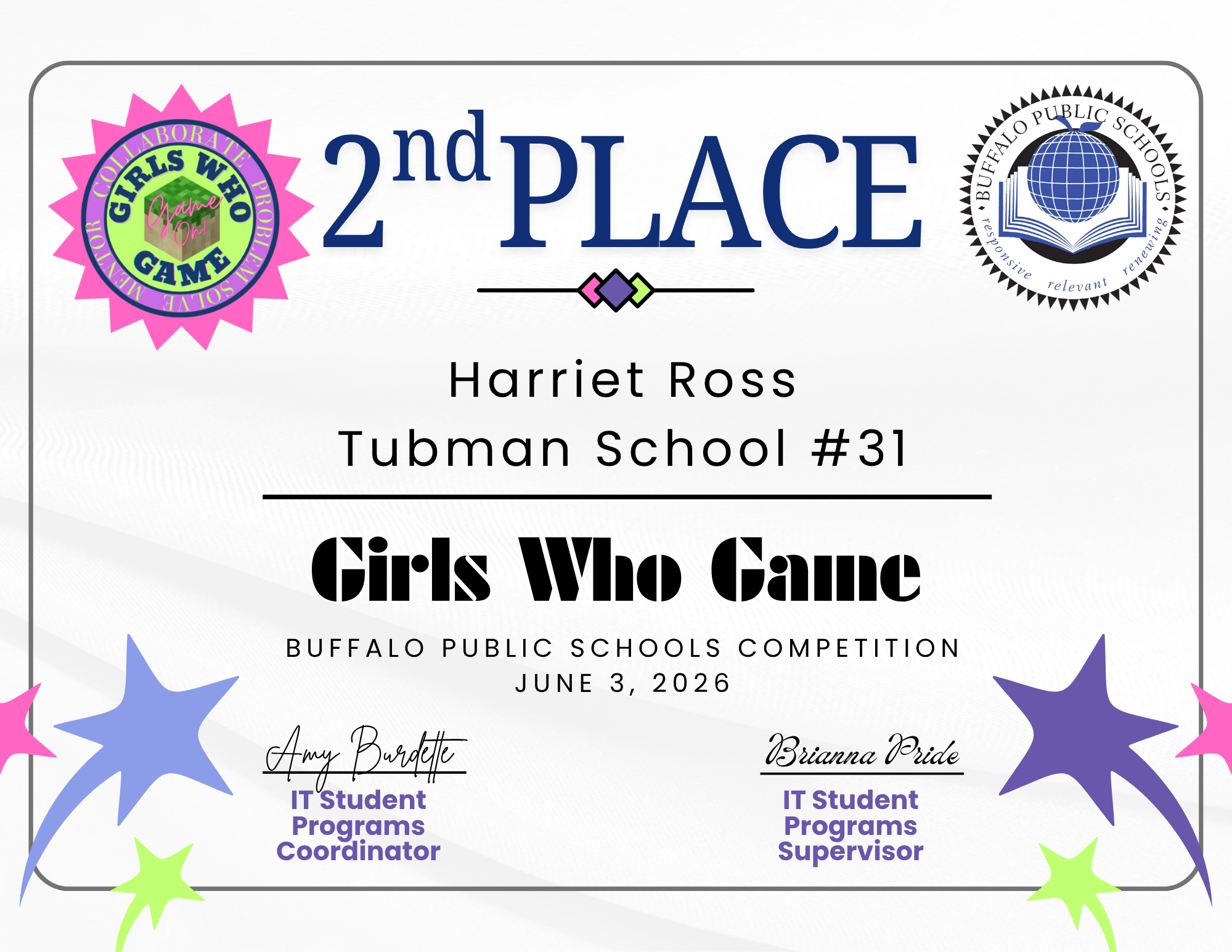 BPS Award Certificate