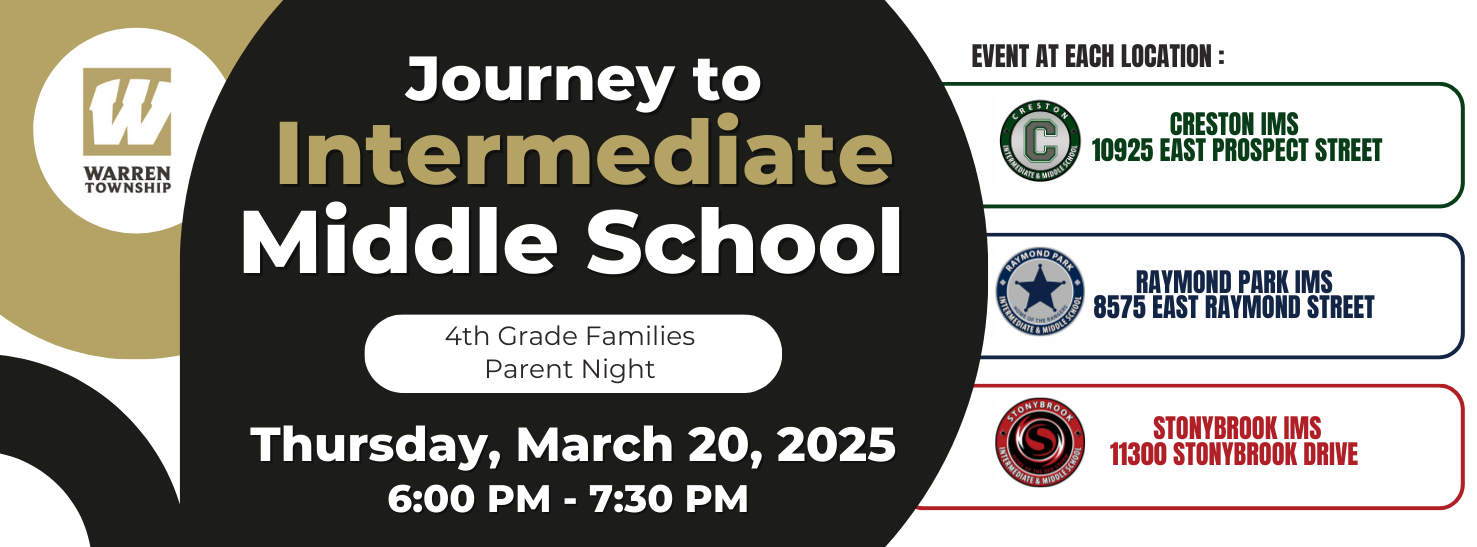 Journey to Intermediate Middle School March 20th 6pm
