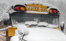 Image of school bus with snow 