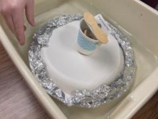 experiment of a plate wrapped in aluminum with a glass on top