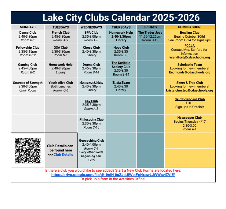 activities clubs