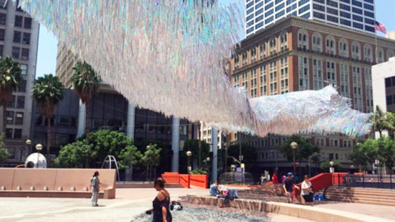 kinetic sculpture makes waves over Pershing Square