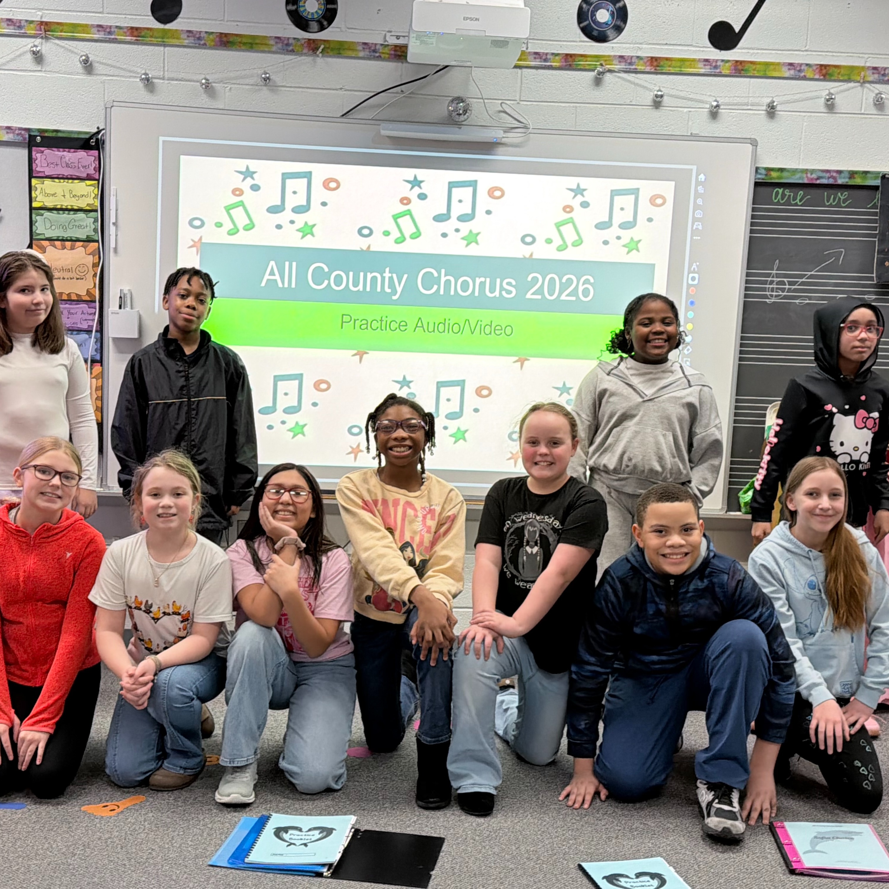 Group of students  from the All County Chorus group