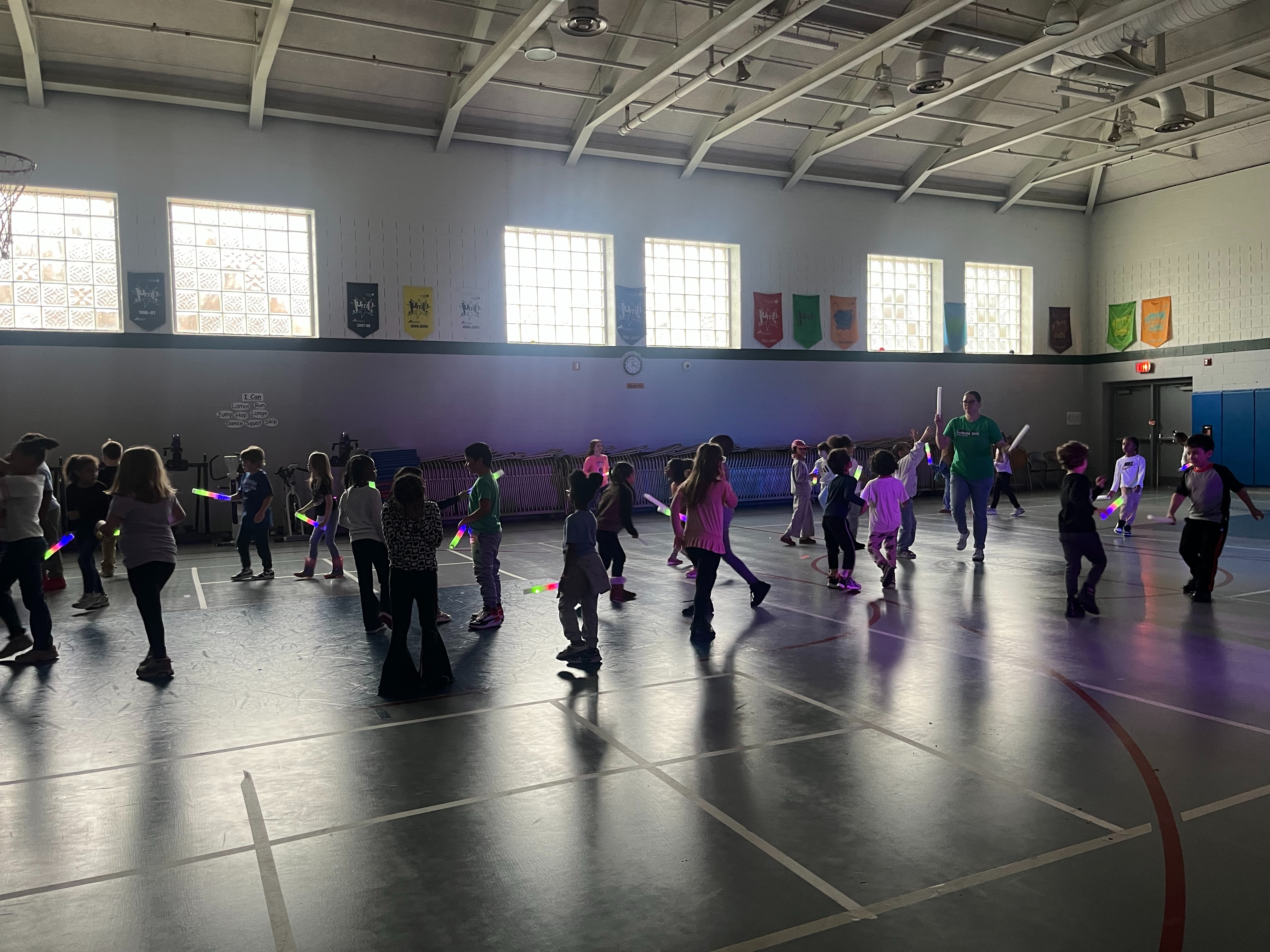 students enjoying a dance party celebration