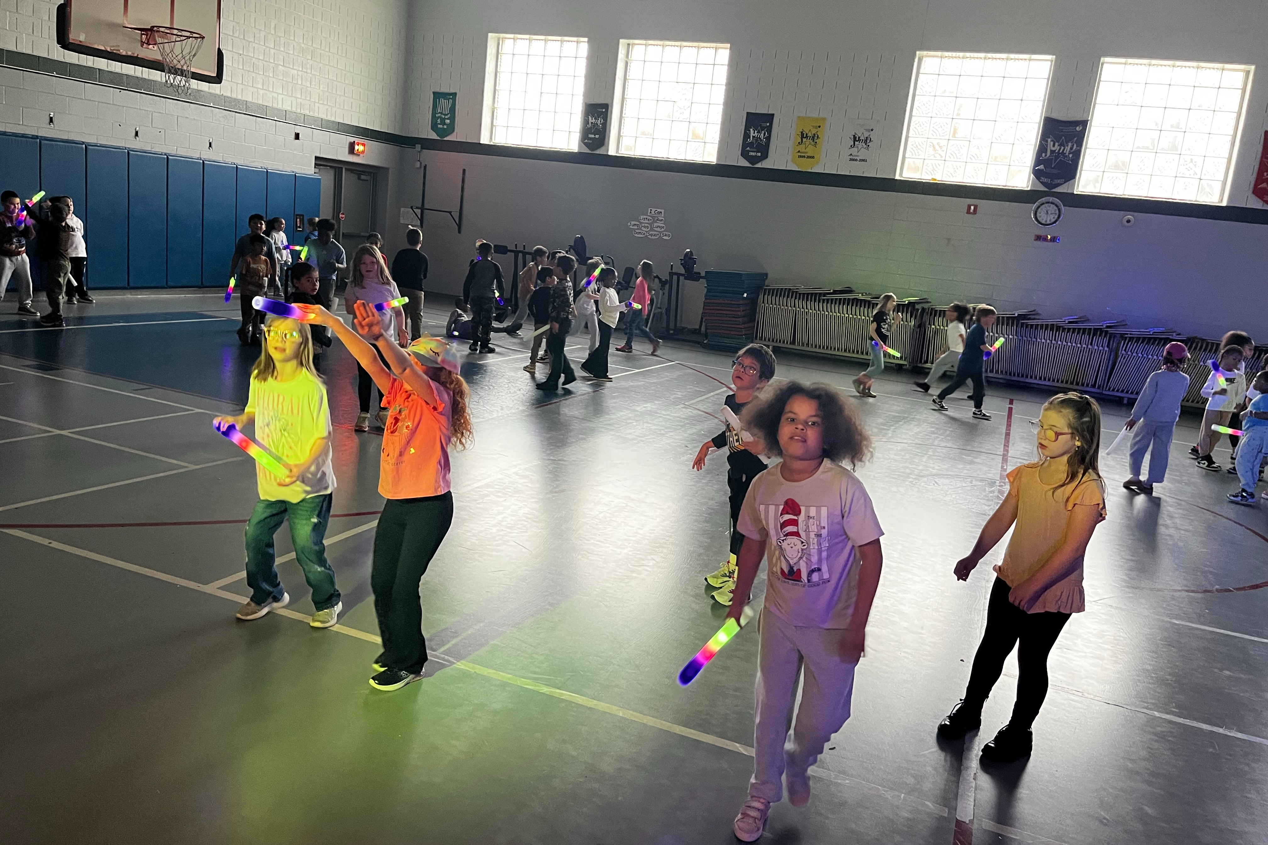 Students enjoying a dance party celebration