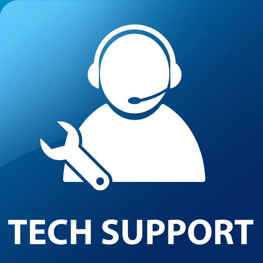 ilustration of a figure with a tool and headphones tech support