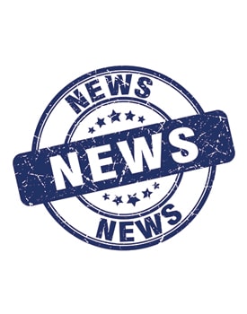 Blue circle news logo graphic