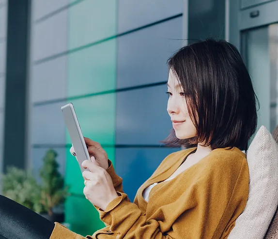 woman using a tablet 