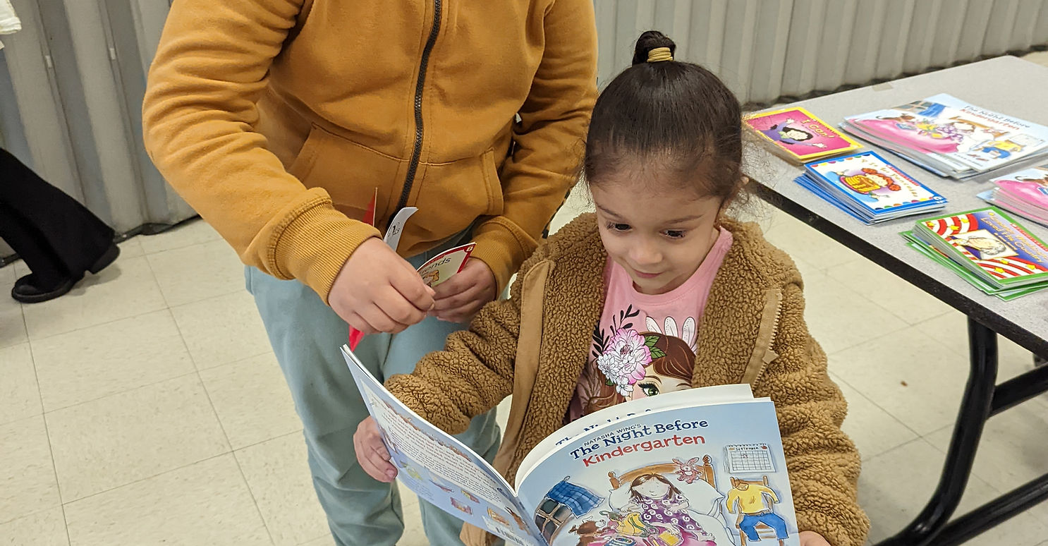 Student reading a book