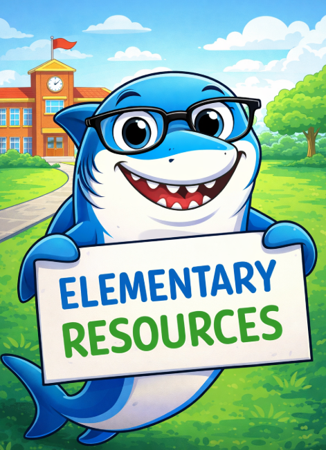 Shark Holding Elementary Resources Sign