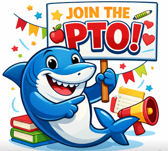 Cartoon Shark with PTO Sign