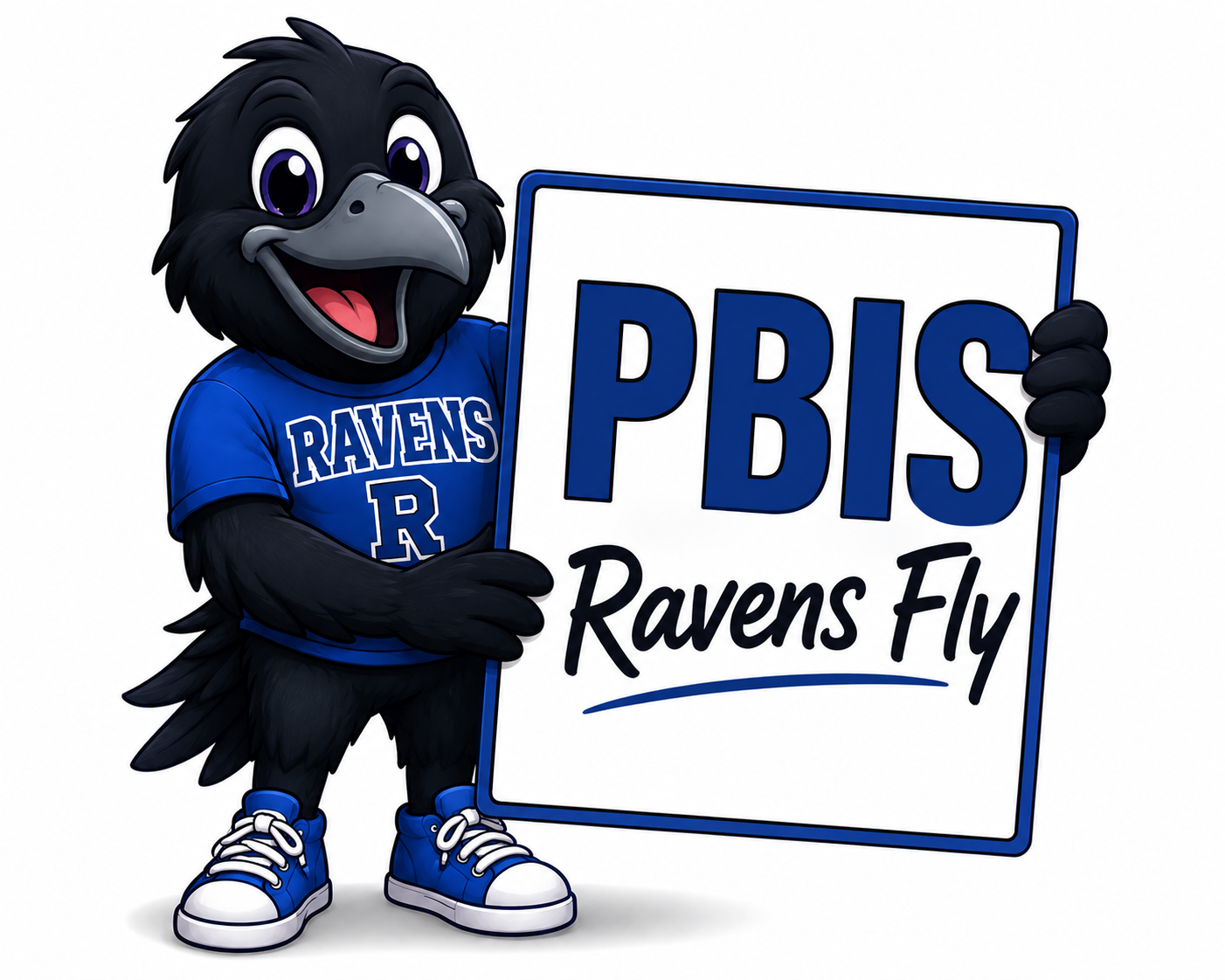 Raven with the words PBIS Ravens FLY