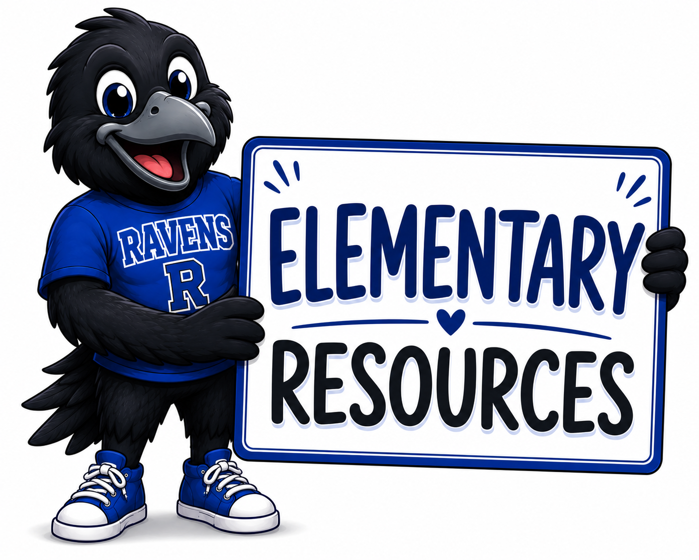 Raven Holding Elementary Resources Sign 