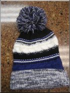 Purple/White/Black Stocking Hat