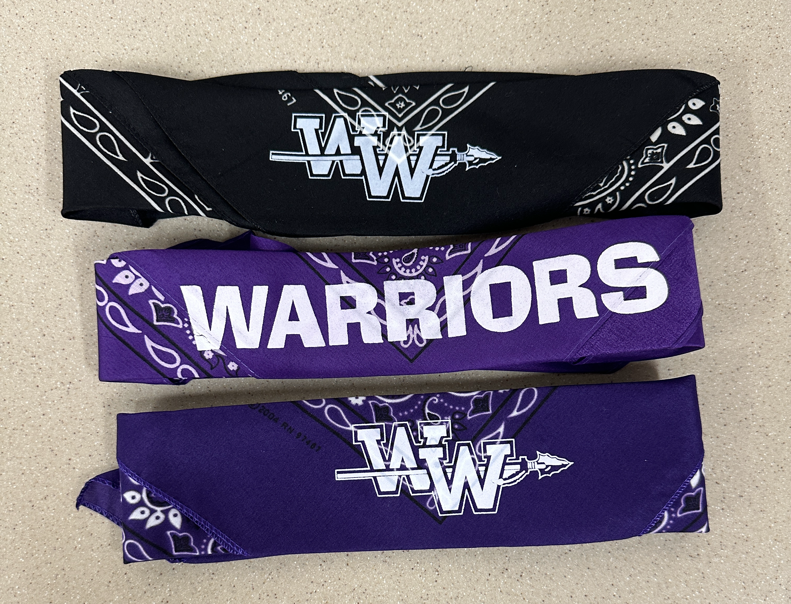 Purple and Black WW logo Winter Gloves