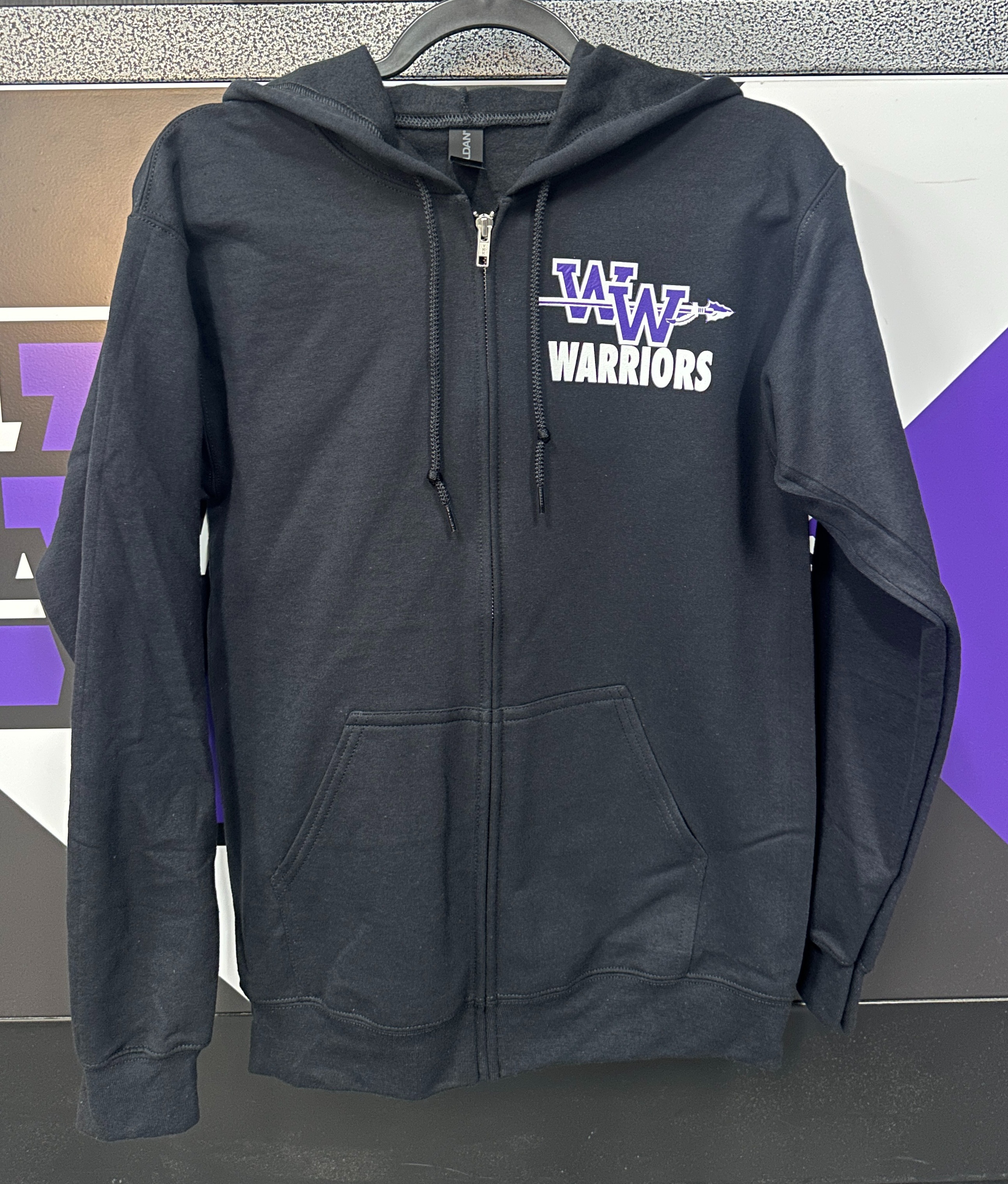 Black Full-zip Hooded Sweatshirt