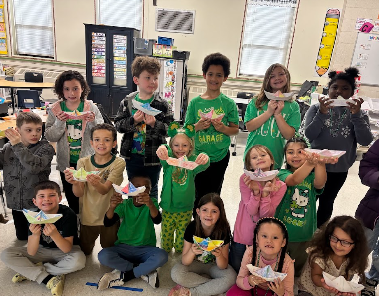 Second Grade Float Storywalk paper boat origami activity