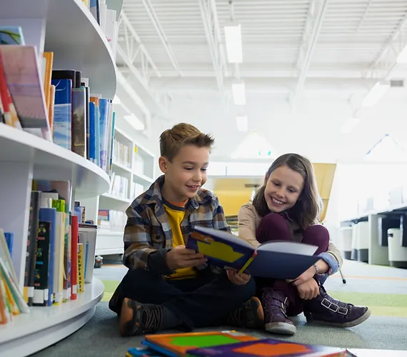 teenagers in library