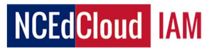 NCEdCloud logo.  The words NCEdCloud are written in white text on a blue and red background