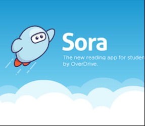 sora logo (flying cartoon looking robot with eyes above clouds in a blue sky and the word Sora)