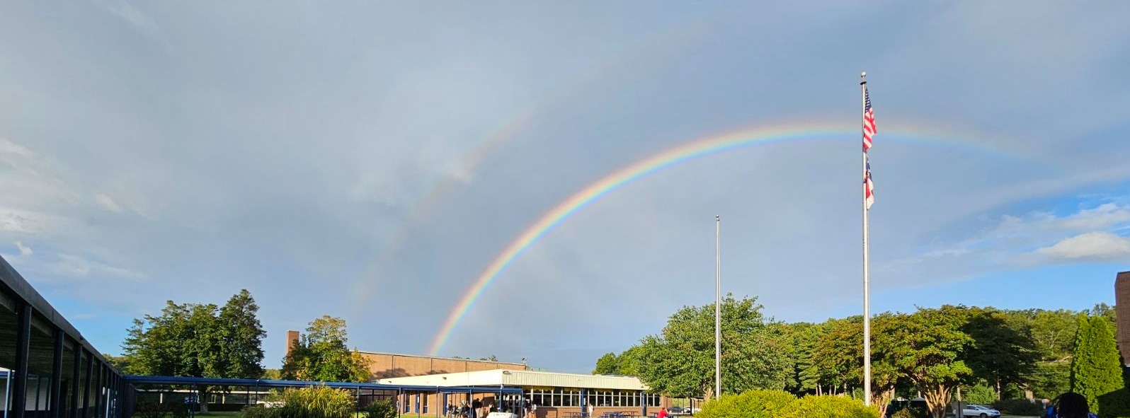 Double rainbow over RHS cafeteria