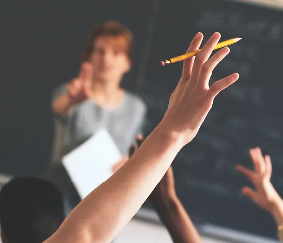 hand raising in class room