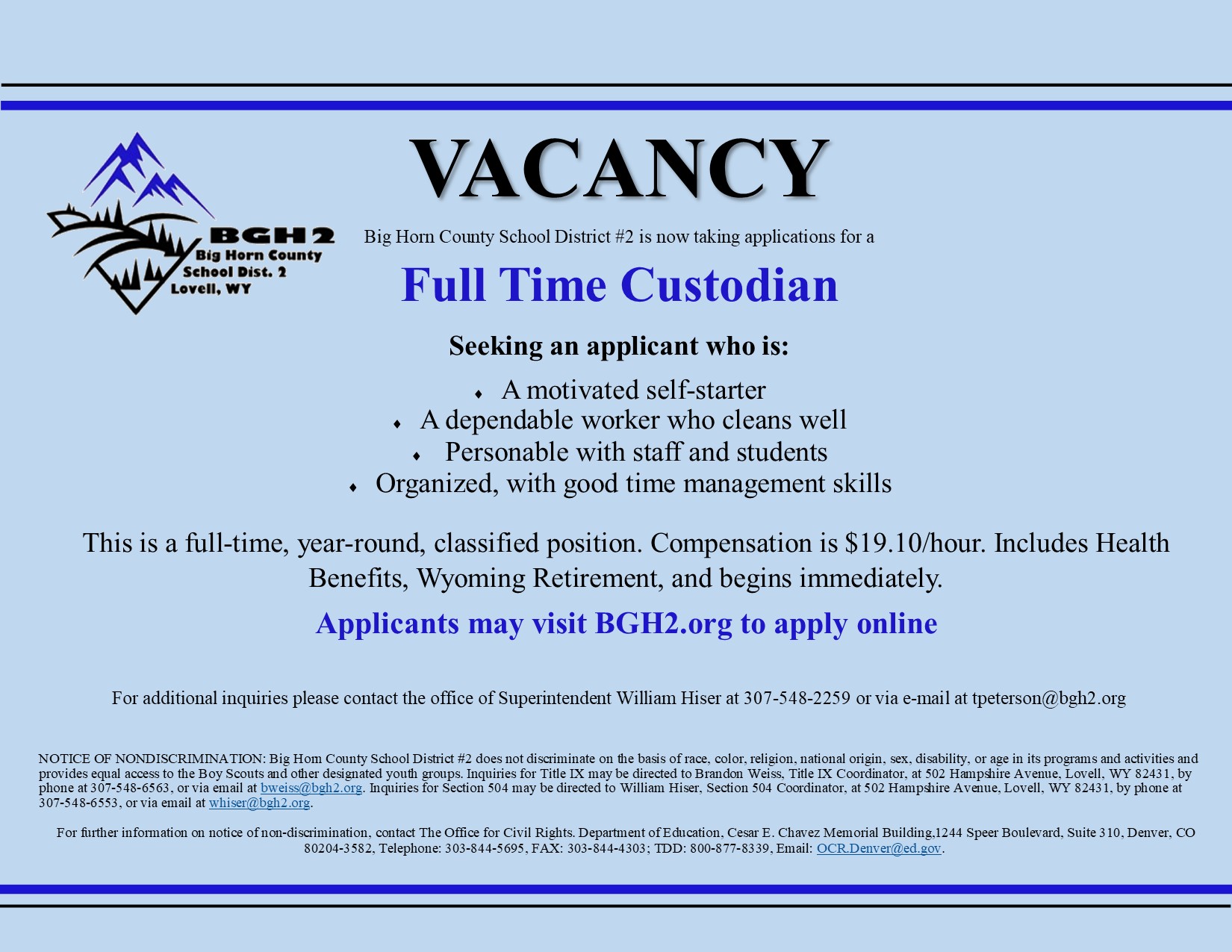 Full-Time Custodian