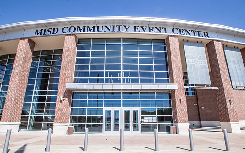 the front of the community event center