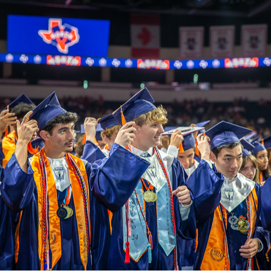 students at graduation