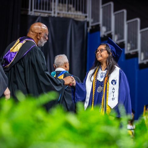 students at graduation