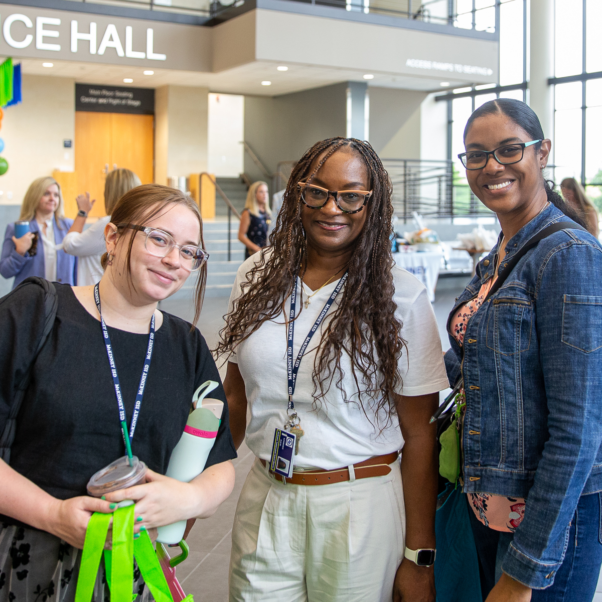 new teachers attend the new teacher breakfast 