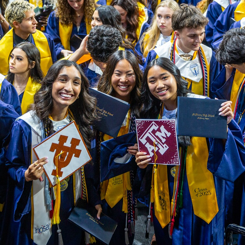 mckinney high school students receive their diplomas 