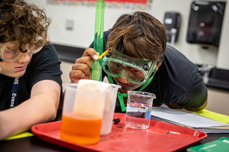 students participate in a science experiment