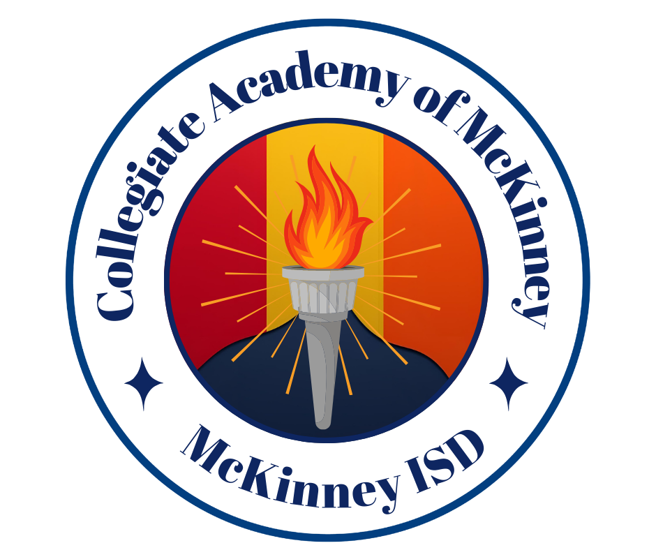 circle logo with torch in the middle