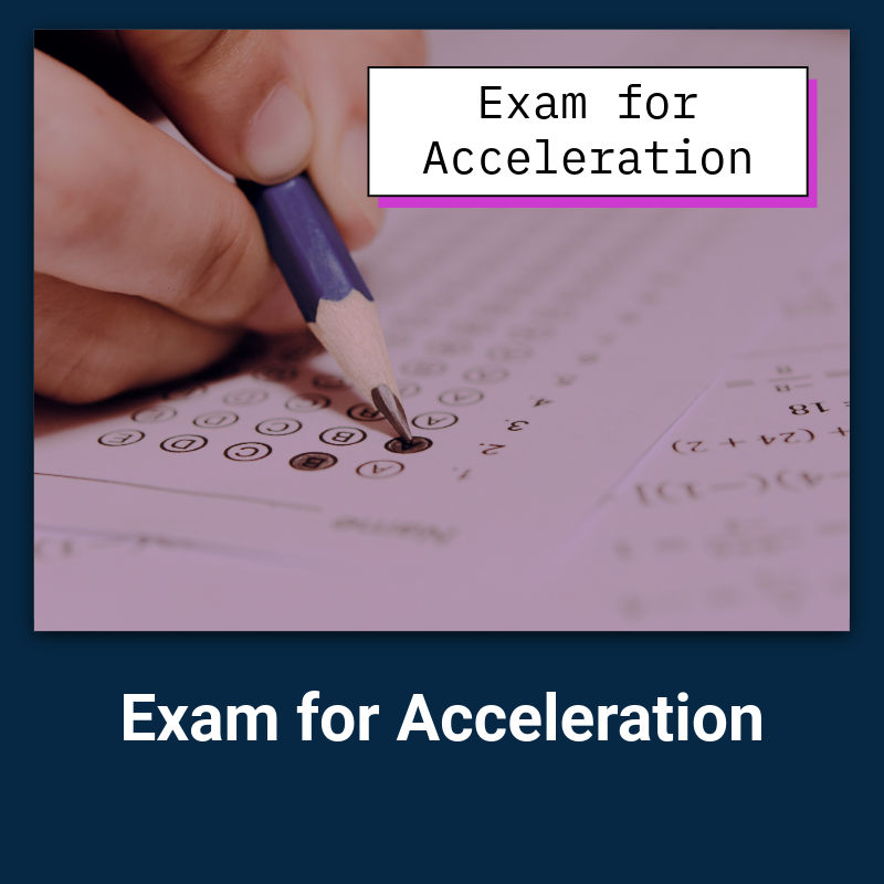 exam for acceleration