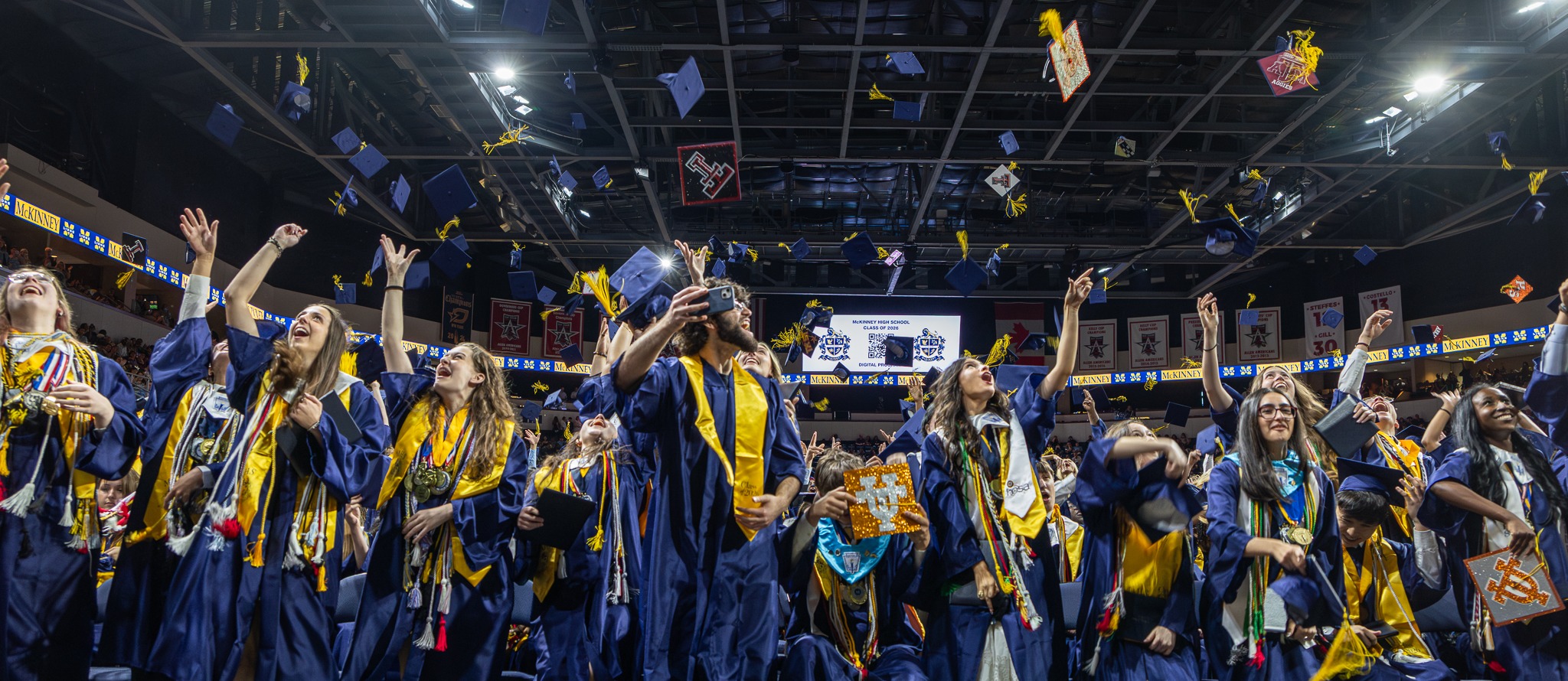 mckinney high school graduation cap toss 