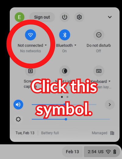 Click Wi-Fi symbol.