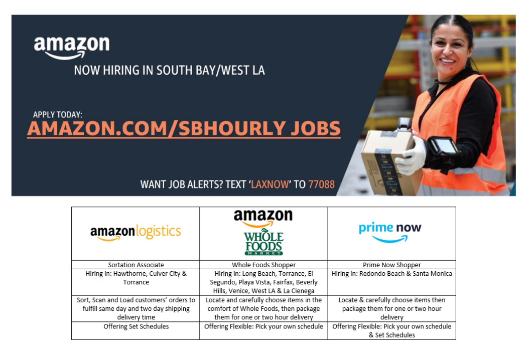Amazon hiring flyer